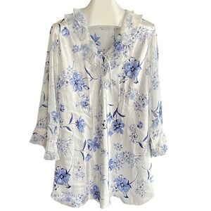 Oscar De La Renta Pink Label satin ruffle nightie